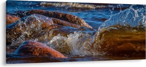 Tablou detailat - apa între pietre (120x50 cm)