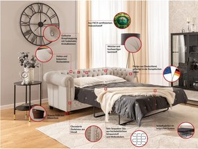 Canapea bej extensibilă cu tapițerie din catifea 203 cm York Blik – Ropez