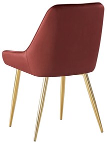 Scaun de dining, bordo tesatura Velvet gold crom-auriu, PERLIA