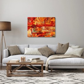 Tablou pe sticlă cu pictură pe pereți (70x50 cm)