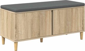 vidaXL Bancă pentru hol cu pernă cu ușă Stejar Sonoma 100 x 38 x 46 cm