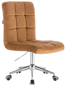 HR7009K Scaun Catifea Galben Miere cu Bază Cromata
