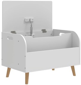 AIYAPLAY Cufăr pentru jucării copii, cufăr de depozitare pentru copii, capac rabatabil și compartiment deschis, 60x40x43cm, alb | Aosom Romania