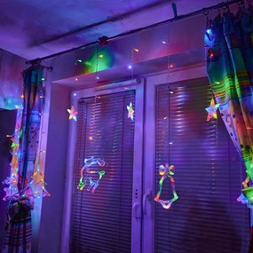 LED renul ren lumini cortina lumini 2.5m 138LED multicolor