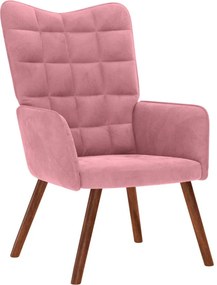 vidaXL Scaun de relaxare, roz, catifea