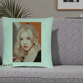 Perna Personalizata K-pop BLACKPINK cu Funda Rosie, 40x40 cm, Verde Menta, Husa Detasabila, Perna Inclusa, BEKZ®