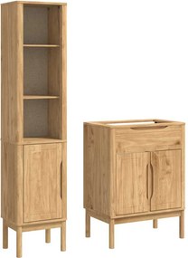 vidaXL Set de mobilier pentru baie cu raft FLORO 2 pcs Maroniu cerat