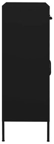 Dulap de depozitare, negru, 80x35x101,5 cm, otel Negru, 1, Negru