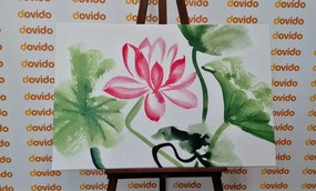 Tablou floare de lotus în acuarelă