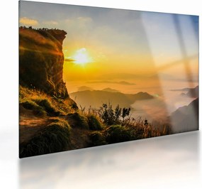Tablou pe sticlă - Ceața de dimineață în vale (70x50 cm)