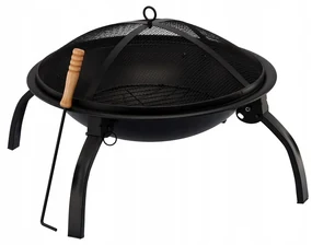 Focar de grădină cu capac negru, diametru 56 x39,5 cm