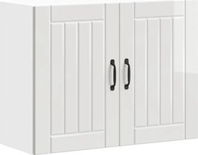 vidaXL Dulap de bucatarie "Lucca" din lemn prelucrat alb lucios