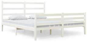 3103694 vidaXL Cadru de pat, alb, 140x190 cm, lemn masiv de pin