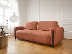 Canapea teracotă extensibilă/cu spațiu de depozitare cu tapițerie din țesătură bouclé 244 cm Arcadova – ELTAP