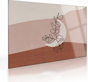 Tablou pe sticlă - Boho frunze N⁰2 (70x50 cm)