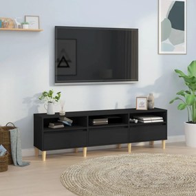 Comoda TV, negru, 150x30x44,5 cm, lemn prelucrat