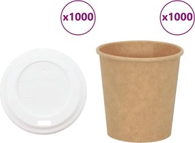 vidaXL Cești de cafea din hârtie cu capace 1000 buc 4oz 100ml
