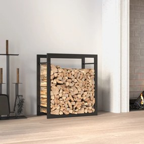 Suport pentru lemne de foc, negru mat, 50x28x56 cm, otel