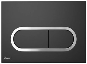 Ravak X01797 - Buton de acționare pentru rezervor WC 24,7 x 16,5 cm CHROME negru