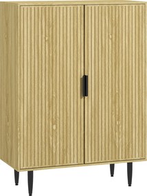 HOMCOM Dulap Pantofi 5 Niveluri cu Rafturi Reglabile, Picioare Metalice, Design Elegant Stejar, Stabil și Sigur, 80x38x110 cm | Aosom Romania