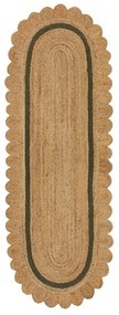 Covor tip traversă verde închis/în culoare naturală țesut manual din iută 80x230 cm Grace Green – Flair Rugs