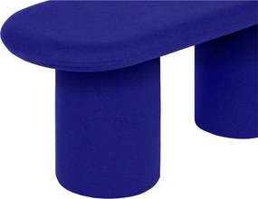 Bancă albastră capitonată cu tapițerie din lână Rull – noo.ma