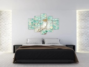 Tablou cu flori și fluturi (150x105 cm)