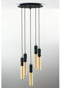 Lustră pe cablu Jupiter 2017 ALAS 5xGU10/10W/230V auriu/negru