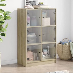 vidaXL Dulapuri înalte cu uși stejar sonoma 68x37x109cm lemn prelucrat