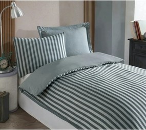 Set lenjerie pat ROAD POTLU, bumbac/poliester, verde/alb, 140x200 cm,