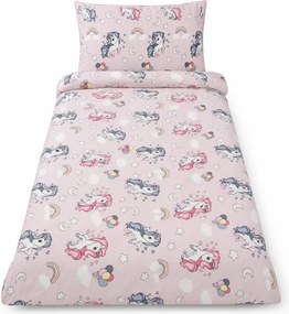 Lenjerie pat fete Unicorn 2-12 ani pentru saltele 160x80 ASC6427968000271