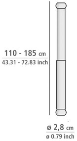 WENKO 24888100 - Bară de duș LUZ 185x2,8 cm inox/crom lucios