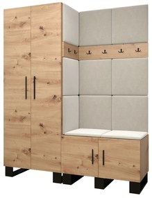 Set mobilier pentru hol Amanda 2 (Stejar artisan + bej). 1085866