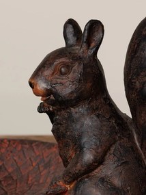 Tăviță decorativă veveriță, din rășină, finisaj maro antichizat, 25x14x19 cm, "Écureuil"