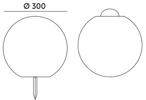 Lampă LED RGB solară dimabilă LED/5W/3,7V 3000K IP54 d. 30 cm