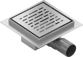 Mexen Flat-Q M01 scurgător pătrat de podea 15 x 15 cm, inox - 1010315