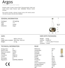 Lustra LED dimabila cu telecomanda 40cm ARGOS SV-508718D