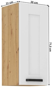 Dulap superior Lesana 2 (alb + stejar artisan) 30 G-72 1F . 1063960