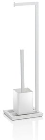 Perie de toaleta cu suport KOI , Metal, Alb,  15x20x68.5