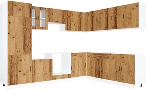 vidaXL Set de dulapuri de bucătărie 14 piese „Porto” Lemn vechi lemn