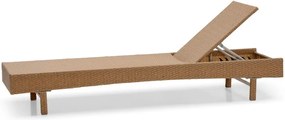 Șezlong de grădină din ratan artificial Le Bonom Portugal, lungime 200 cm, bej