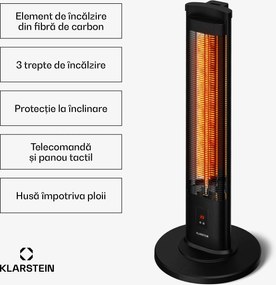 Klarstein Încălzitor cu infraroșu BlazeTower | 2000 W | 15 m² | Puternic | 101 cm x 40 cm