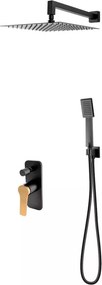 Sistem de dus incastrat FDesign Seppia negru - rose gold