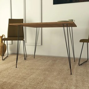 Masă de sufragerie SANDALF 75x90 cm maro/neagră