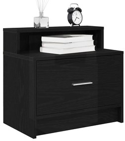 vidaXL Noptiere cu sertar 2 buc stejar negru 51x31x47 cm