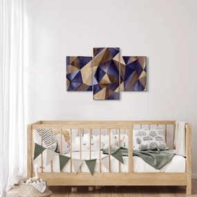 Tablou - 3D triunghiuri de lemn (90x60 cm)