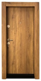 Usa metalica de apartament cu izolatie si vizor Novo Doors First Class NDS16, Cu toc imbracat si folie PVC, Deschidere Stanga Dreapta, Dimensiune