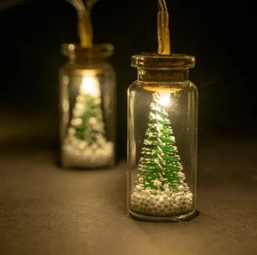 Set decorațiuni de Crăciun 8 LED-uri, pahare cu pomi 2 lanțu