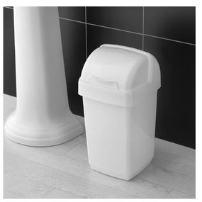 Coș de gunoi Addis Roll Top, 22,5 x 23 x 42,5 cm, alb