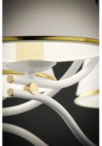 Jupiter 2084 - Candelabru pe lanț SAMBA, 5xE27/15W/230V, alb/auriu